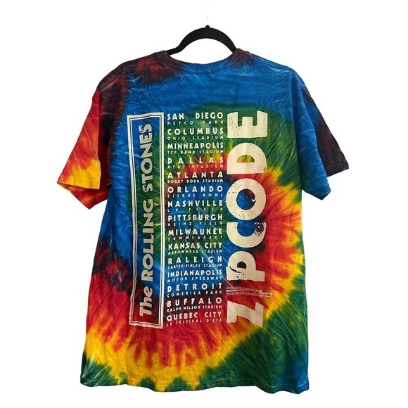 The Rolling Stones Zip Code Concert Tour Rainbow Tie-Dye Tee Shirt - Large - Picture 2 of 4